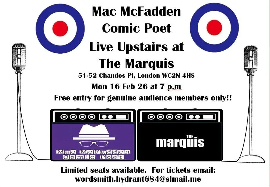 Mac McFadden Live Upstairs at the Marquis, Covent Garden, London