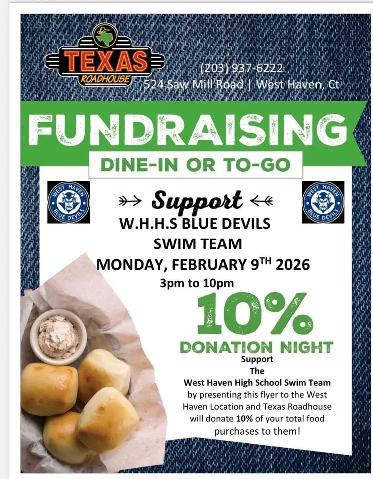 Texas Roadhouse Fundraiser for West Haven Blue Devils Swim Team