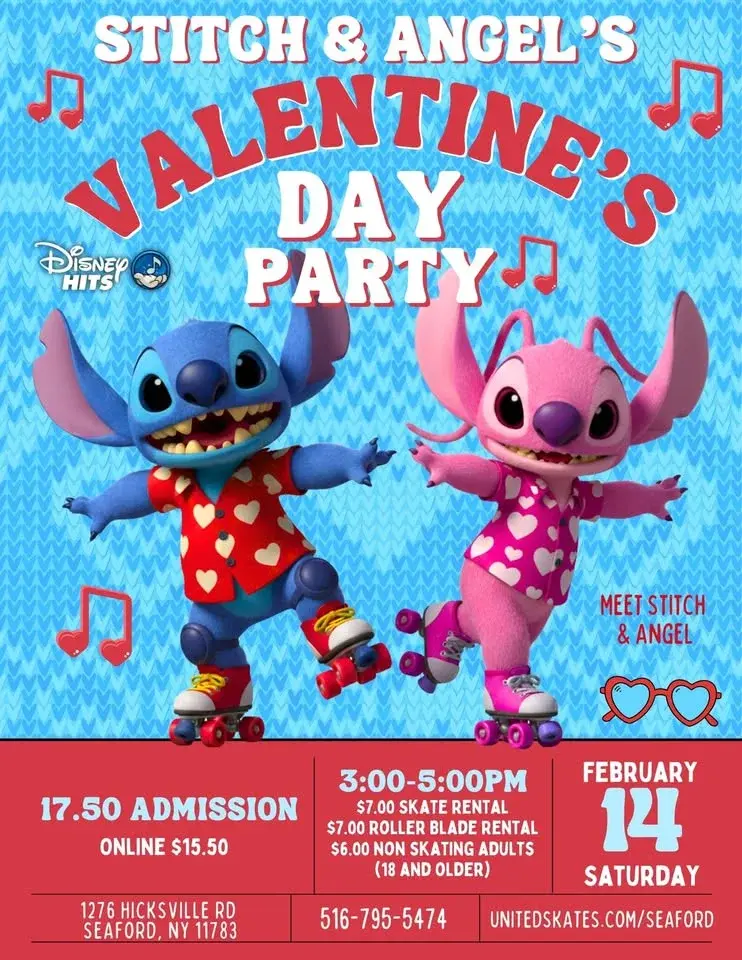 💙💗 Stitch & Angel  Valentine’s Day Skate💗💙