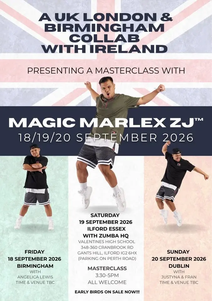 Magic Marlex in The UK.   A fabulous Zumba MAsterclass with ZJ Marlex! 