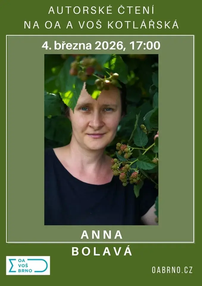 Anna Bolavá – autorské čtení na OA a VOŠ Kotlářská