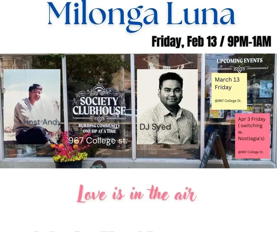 Milonga Luna, Friday Feb 13, Love is in the air - DJ Syed