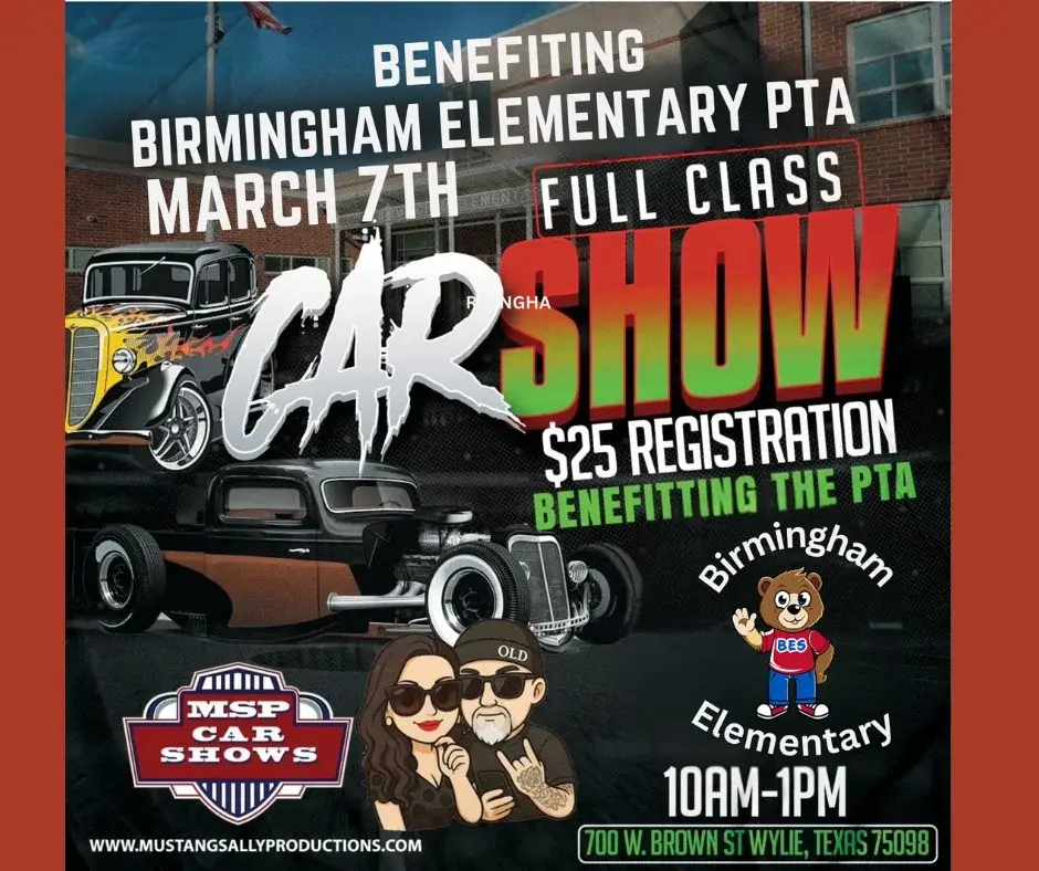 Birmingham Elementary School In Wylie Car, Truck, and Motorcycle Show Benefiting the PTA