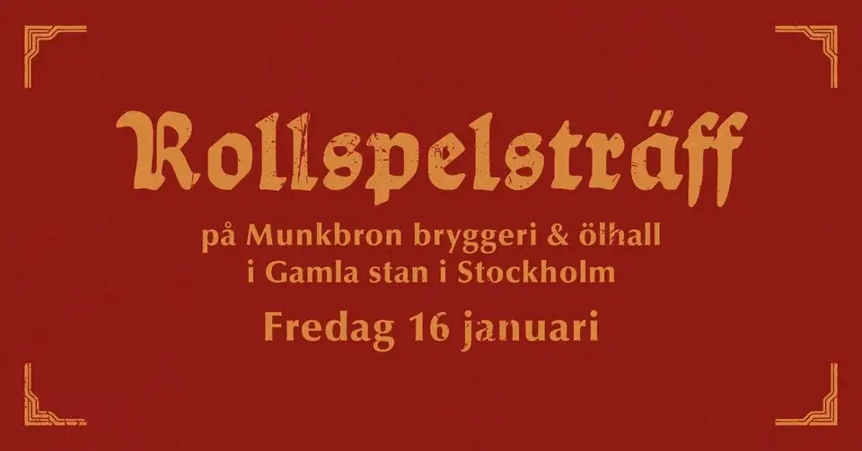Rollspelsträff i Stockholm