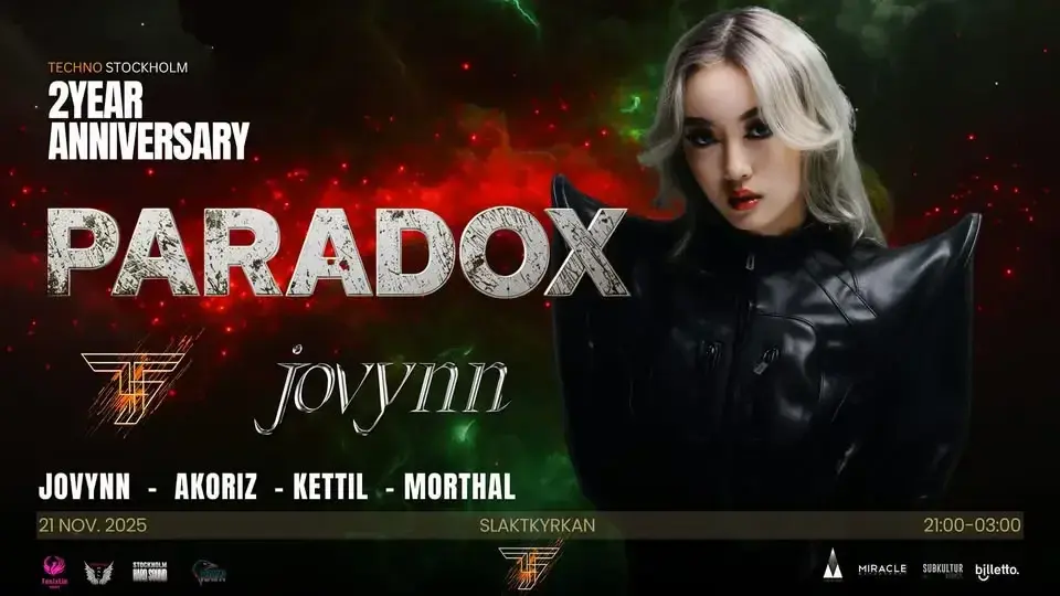 P A R A D O X | Techno Stockholm 2Year Anniversary 📍SLAKTKYRKAN