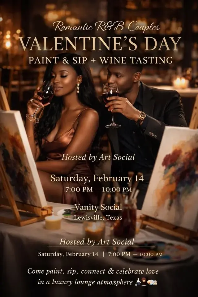 Valentines Romantic R&B Couples Paint & Sip/Wine Tasting