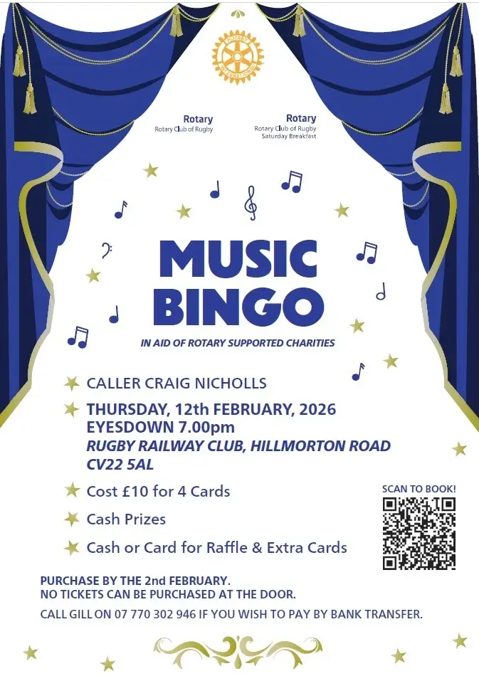 Music Bingo - Charity Fundraising Event - The Rotary Club of Rugby