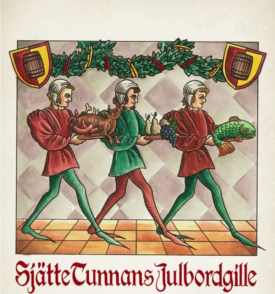 Julbord för medeltidsklädda