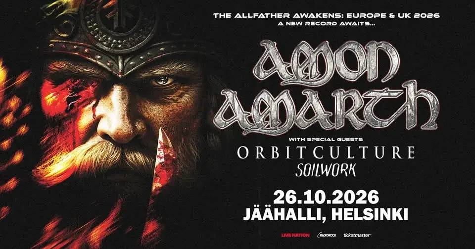 Amon Amarth (SE): The Allfather Awakens, Helsingin Jäähalli 26.10.2026