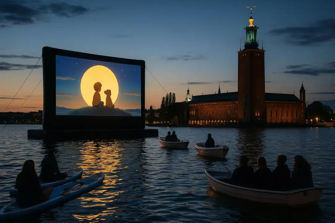 🎬 Utomhusbio i vattnet utanför Stadshuset