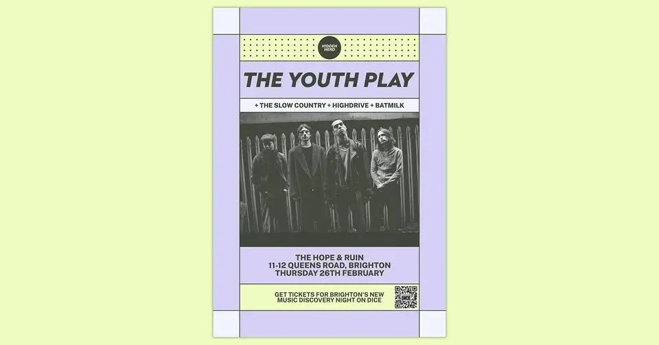 Hidden Herd Presents: The Youth Play + The Slow Country + HIGHDRIVE + Batmilk