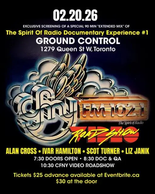 CFNY: Spirit Of Radio Documentary + Q&A + CFNY Video Road Show w/ Alan Cross, Ivar Hamilton & Scot T