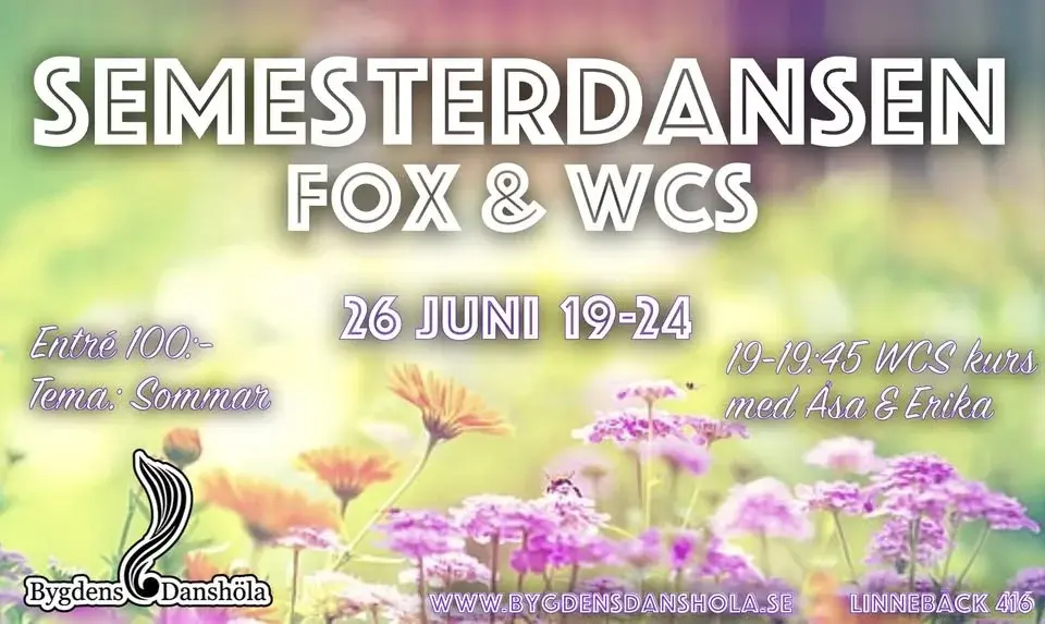 Fox & WCS Night med WCSkurs - Tema: Sommar (2 DANSGOLV)