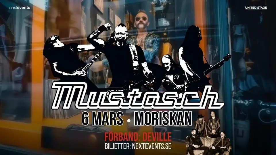 Mustasch + Support: Deville | Moriska Paviljongen, Malmö