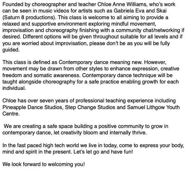 Contemporary Dance with Chloe