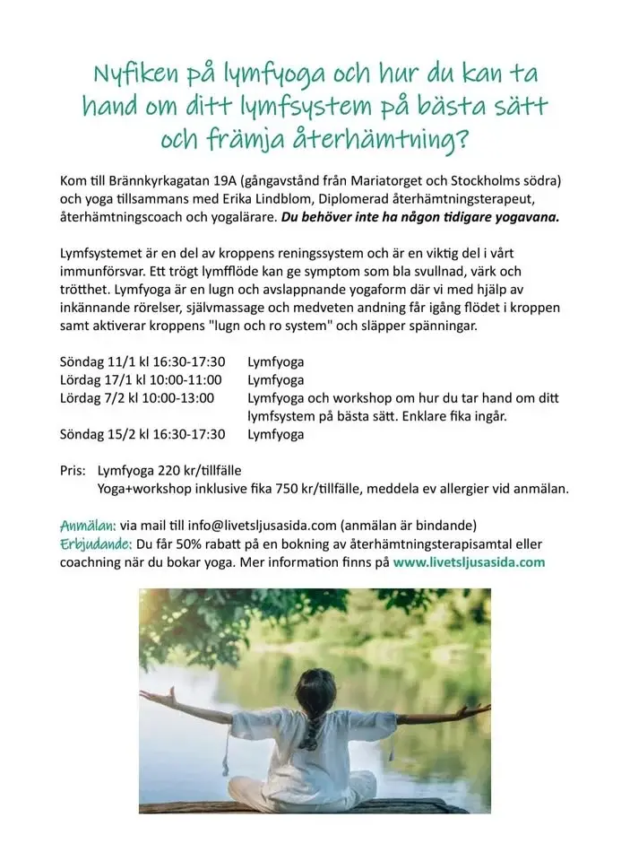 Lymfyoga och workshop om lymfsystemet