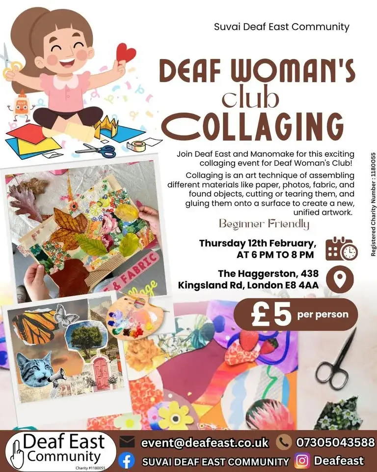 Deaf woman's club: Collaging