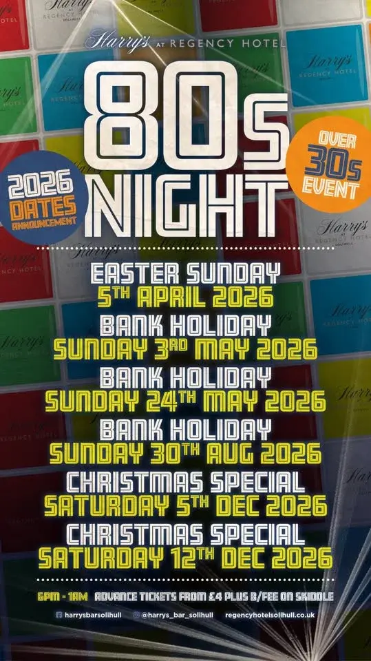 August Bank Holiday Sunday - 80's Night