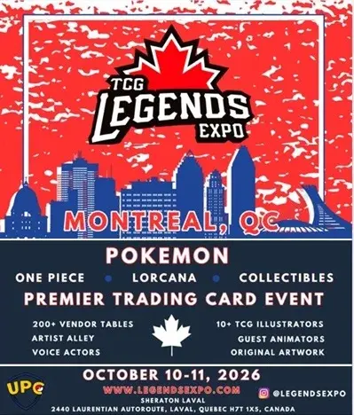 Legends Expo Canada - Montreal - October 10th at Sheraton Laval