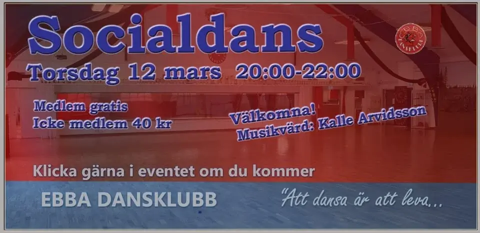 Socialdans på EBBA - 12 mars