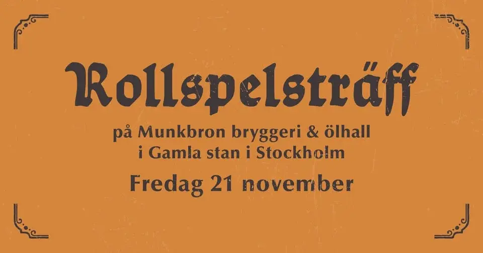 Rollspelsträff i Stockholm