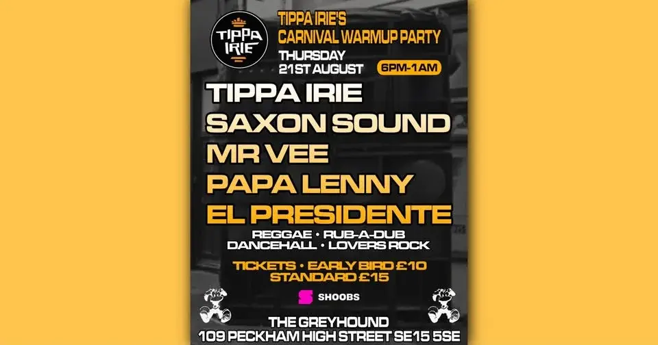 Tippa Irie's  Carnival warm up 