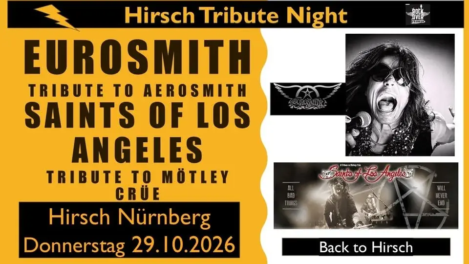Eurosmith Tribute to Aerosmith meets Saints  of los Angeles Tribute to Mötley Crüe