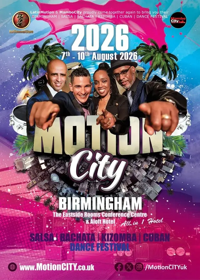 LatinMotion & MamboCity present π MotionCITY 2026 π The Eastside Rooms π Birmingham π
7-10th Aug