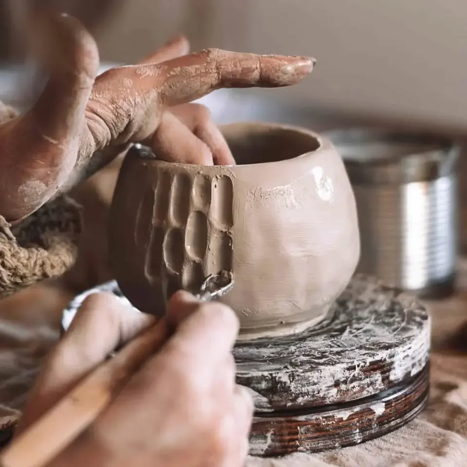 Galentine Pottery & Wine: Clay Planters