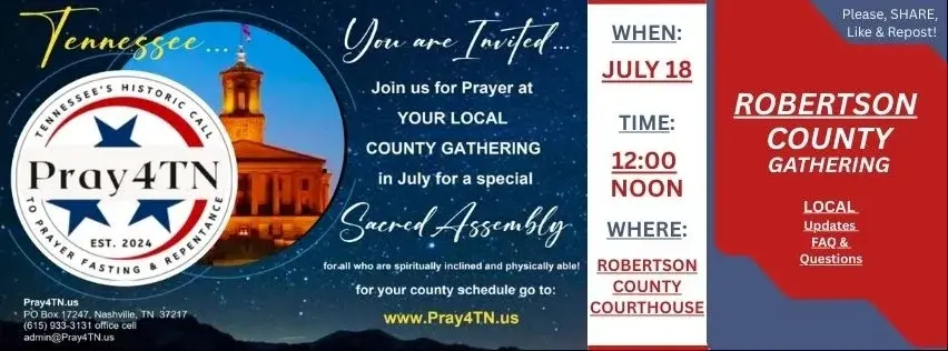 Pray 4 TN - Robertson County Sacred Assembly