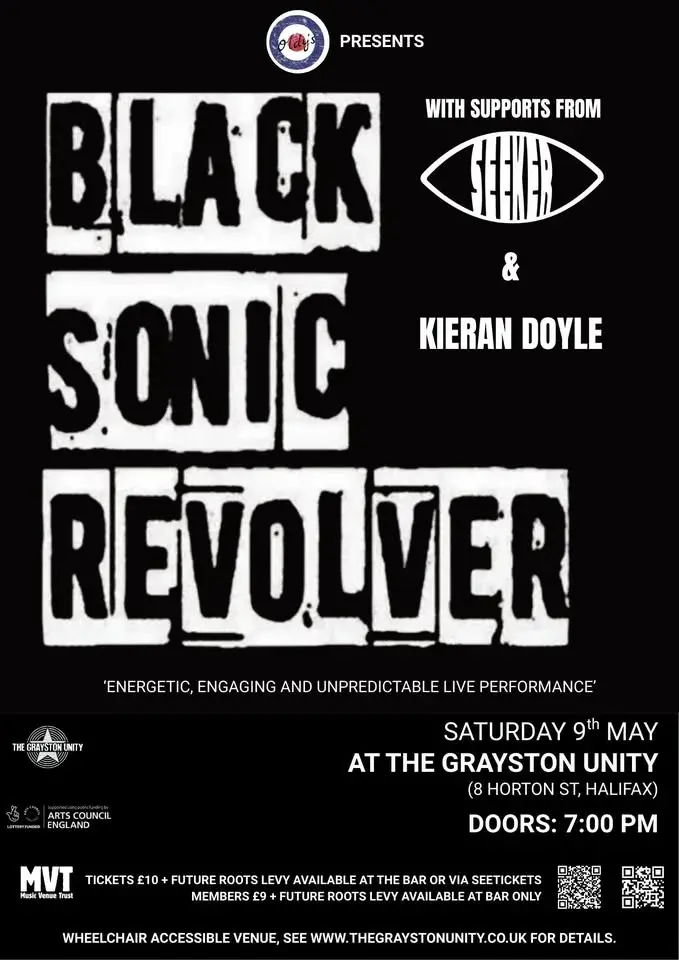 Oldys promotions presents Black Sonic Revolver + Seeker + Kieran Doyle