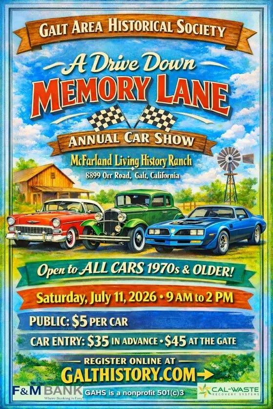 A Drive Down Memory Lane Car Show at the McFarland Living History Ranch