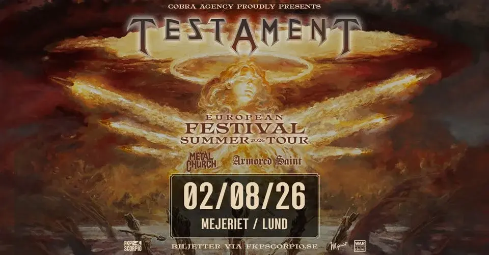 Testament + Support: Metal Church + Armored Saint | Lund