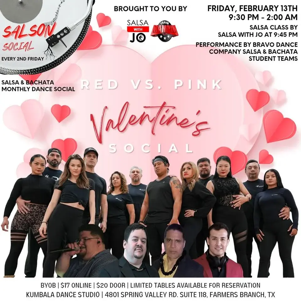 SalSon - Salsa & Bachata Dance Social - Valentine's Social - Red vs. Pink