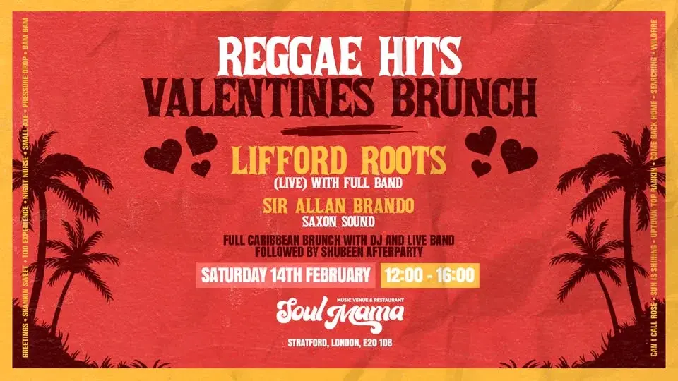 REGGAE HITS VALENTINES BRUNCH