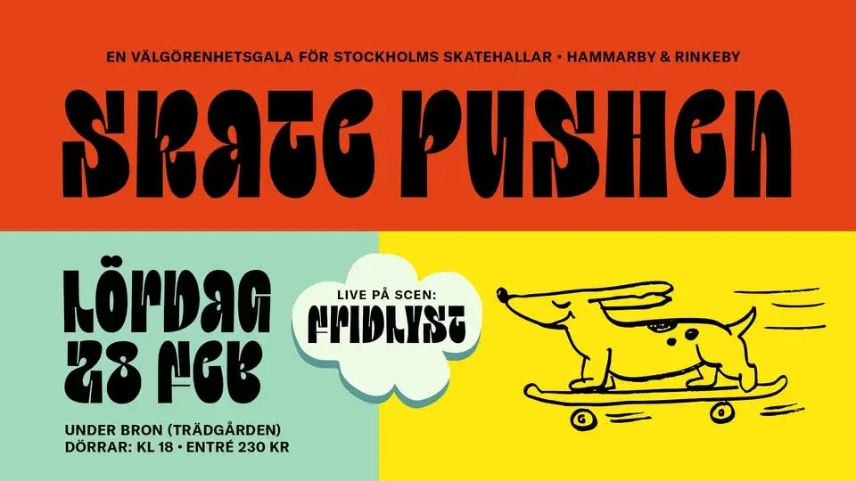 Skatepushen: En välgörenhetsgala för Stockholms Skatehallar