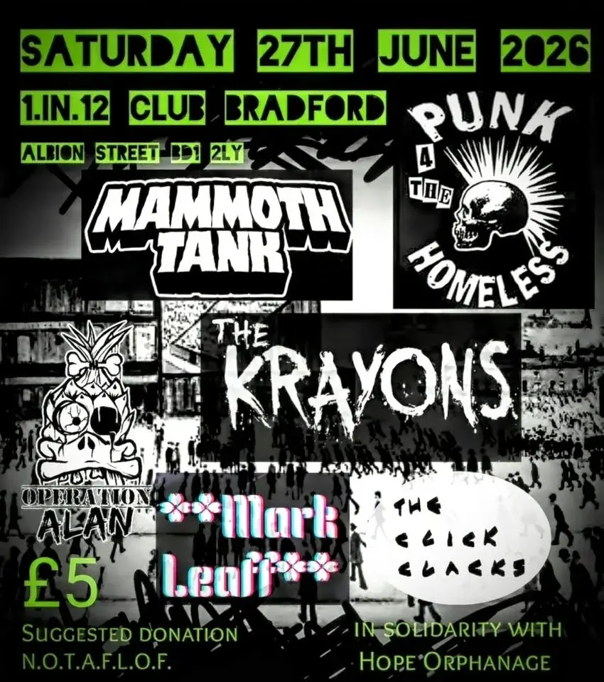 P4TH: Bradford. Mammoth Tank, The Krayons, Mark Leaff, The Click Clacks, Operation Alan