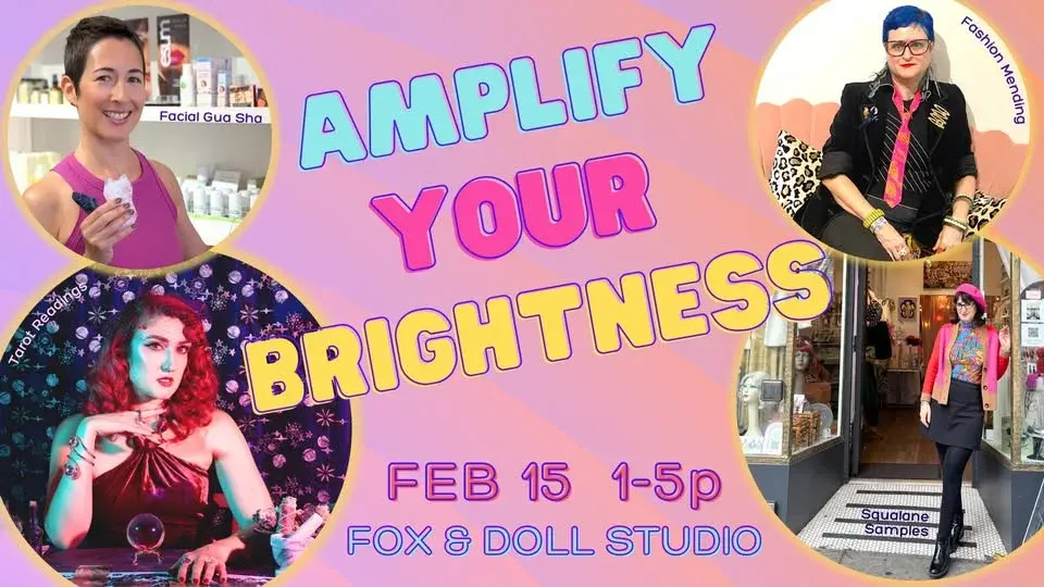 Amplify Your Brightness: Fashion Mending, Facial Gua Sha DIY, Tarot Reading and more