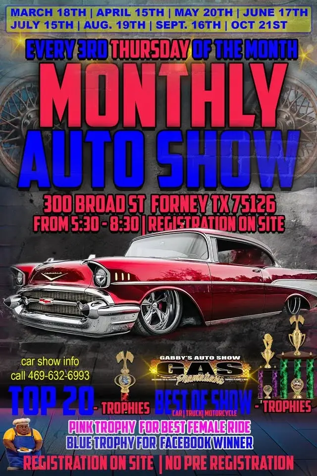 Doe Bellys Monthly Auto Show In Forney, Tx