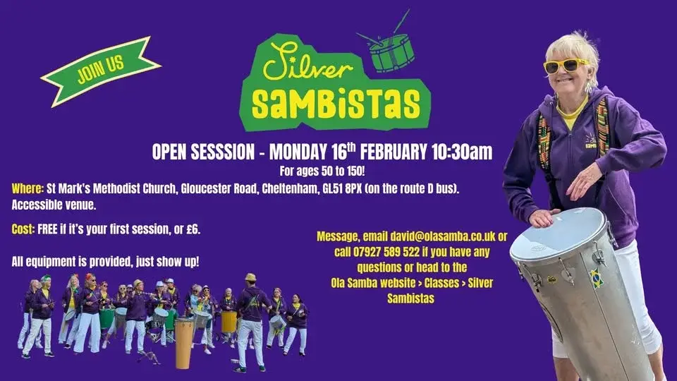 Free Taster - Samba Drumming for 50+ with Ola Samba