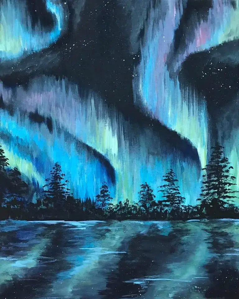 SIP AND CREATE: Northern Lights Painting Event🎨🍷