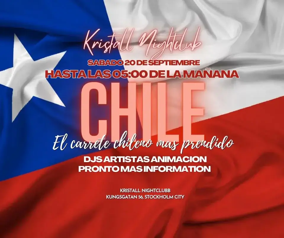 🇨🇱 Fiesta Chilena x Fiesta Latina 🇨🇱 | Öppet till 05:00 | Fri entré till 23:00