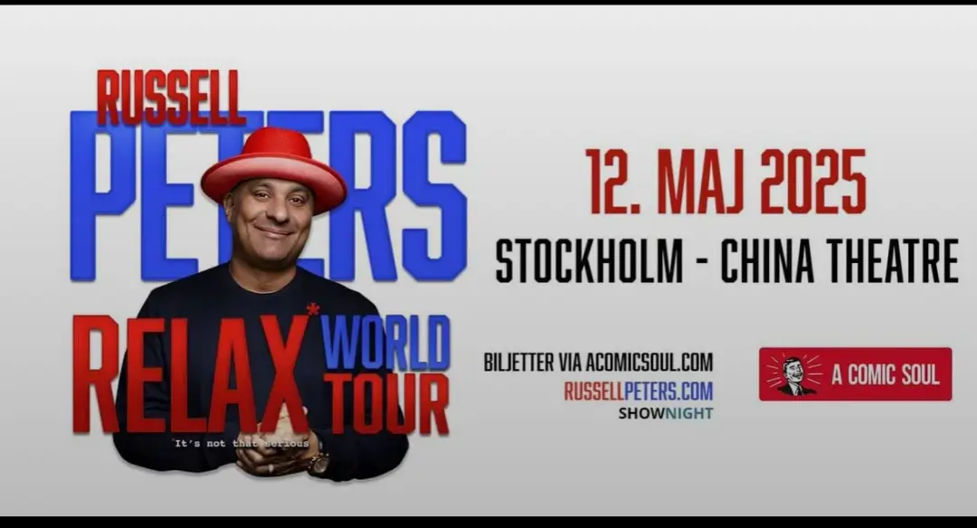 Russell Peters: RELAX World Tour – Stockholm 🎤😂
