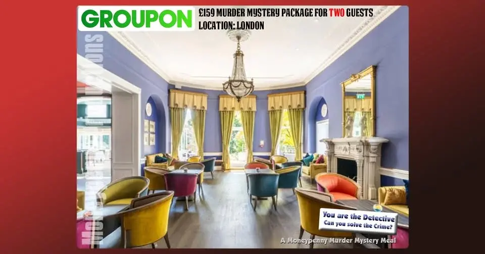 £159 Murder Mystery Package for two guests: London