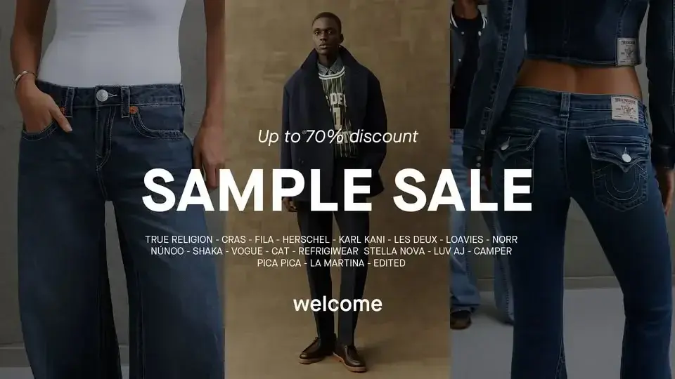 SAMPLE SALE - UP TO 70% OFF