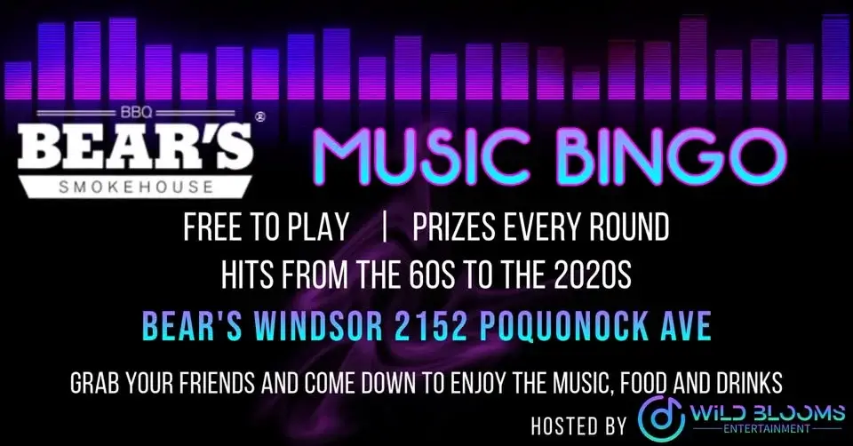 🎶🐻 Music Bingo - Bear's Windsor🐻🎶