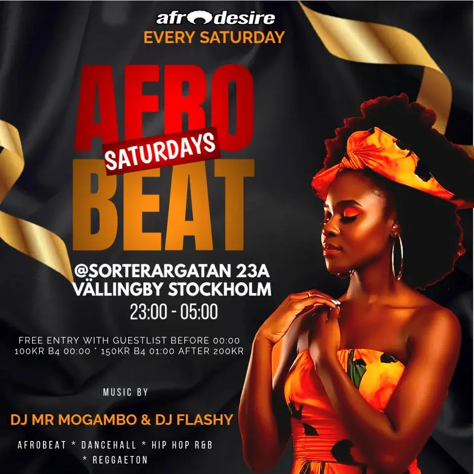Afrobeat Party Every Saturday @Sorterargatan 23A Vällingby