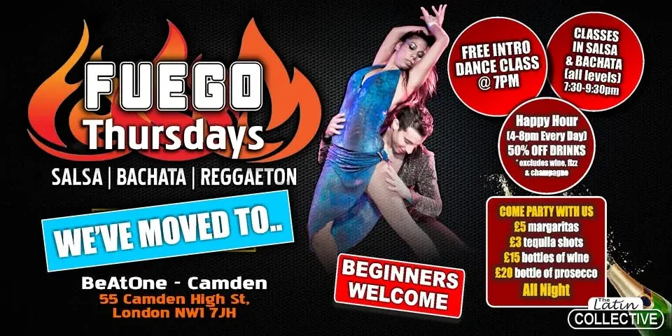FUEGO Thursdays - FREE Salsa & Bachata Class at 7pm - EVERY THURSDAY!